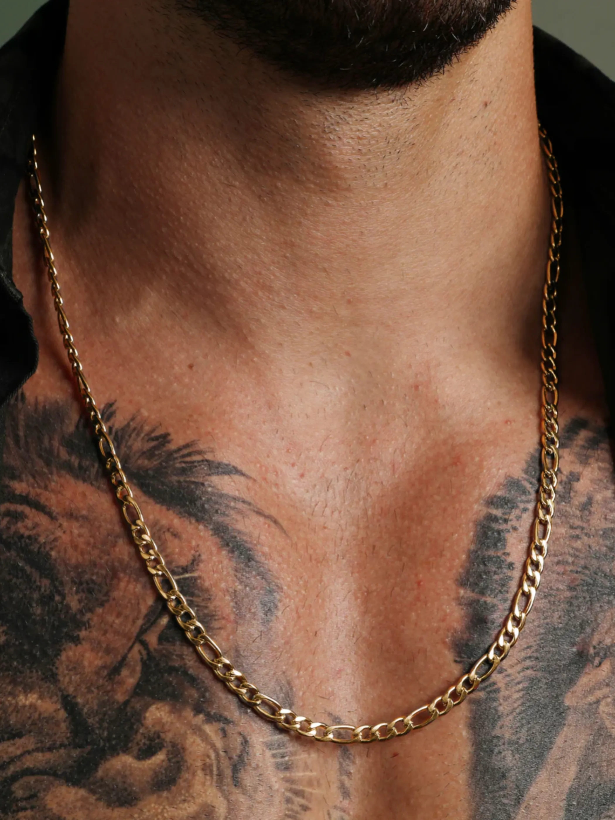 Figaro Chain Necklace - 5mm Gold