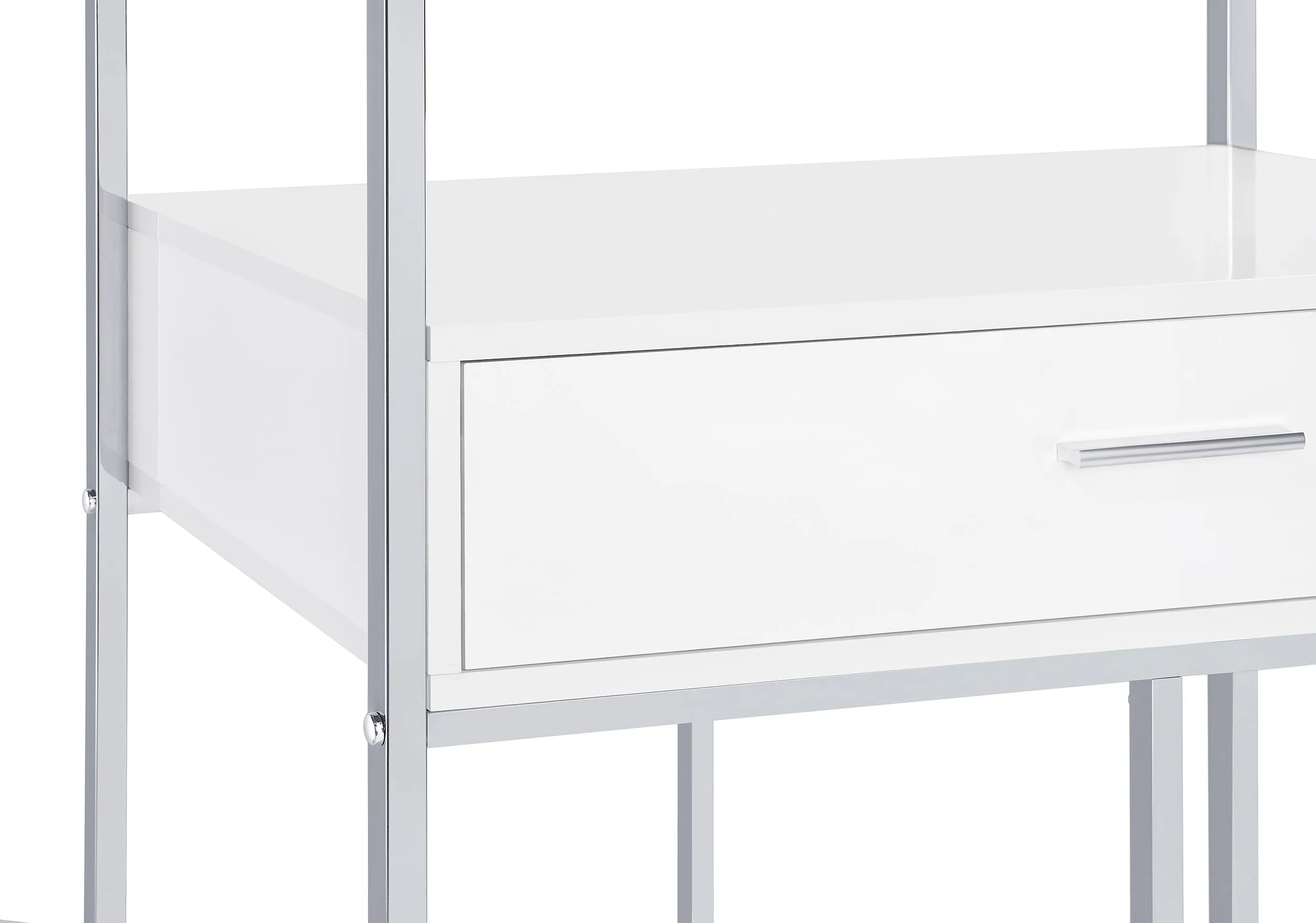 Figueroa 5-shelf LED Wine Storage Bar Cabinet White High Gloss