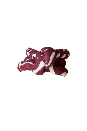 filigree claret red printed cloth napkin rings