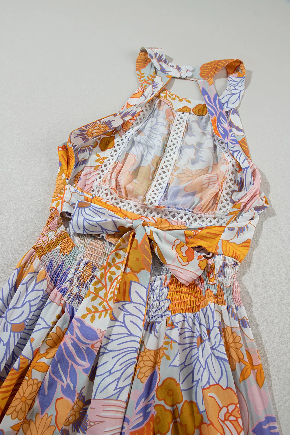 Floral Backless Maxi Dress