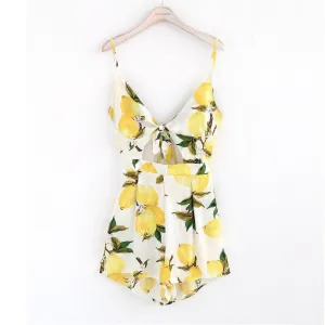 Floral Bow Tie Romper