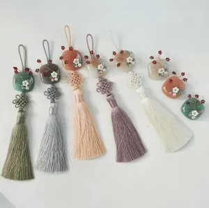 Floral Branch Stone Tassel Norigae