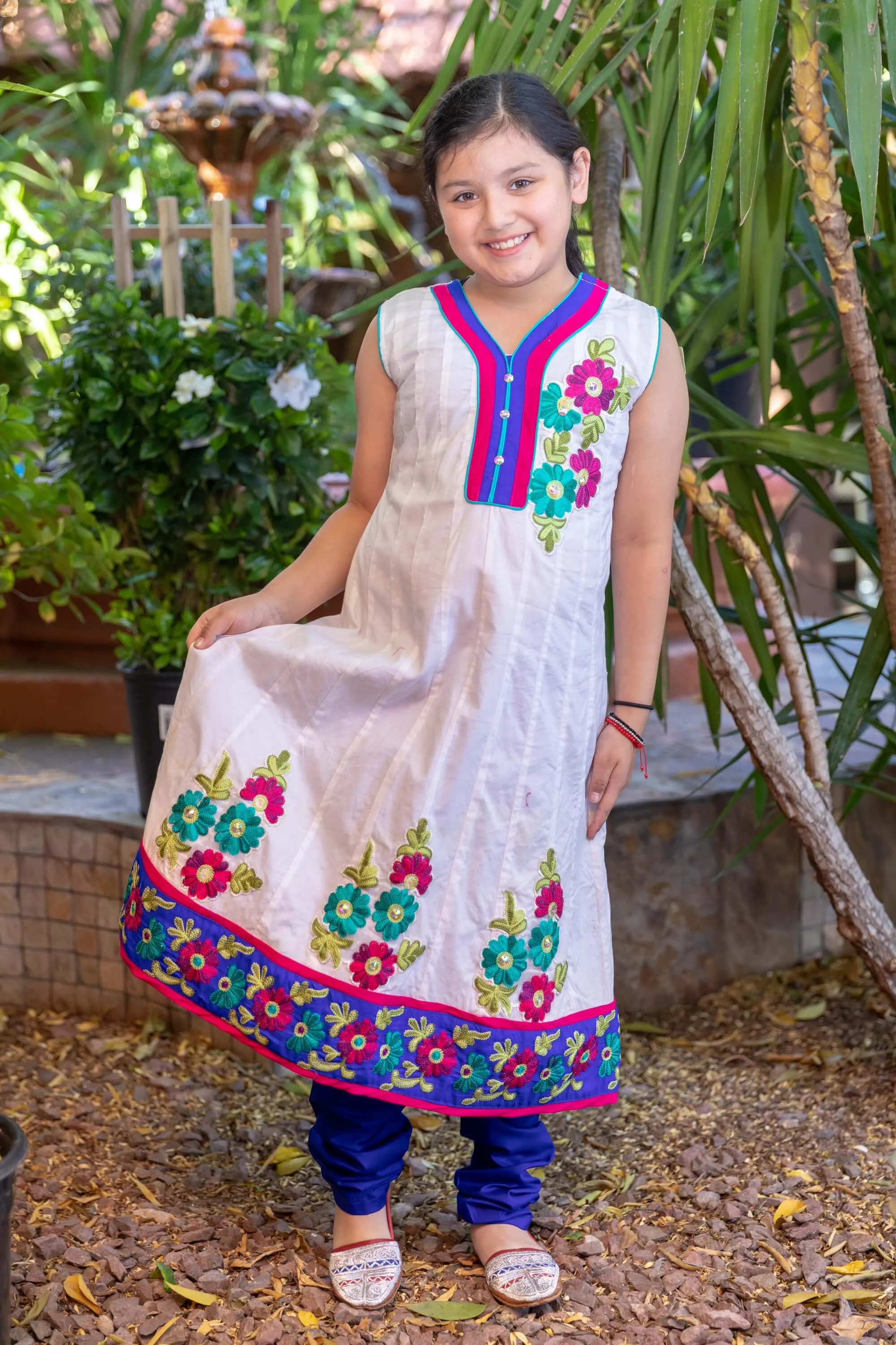 Floral Cotton Summer Dress-Salwar Kameez