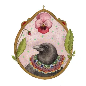 Floral Flight Crew: Crow of Pansies 8x10 Print