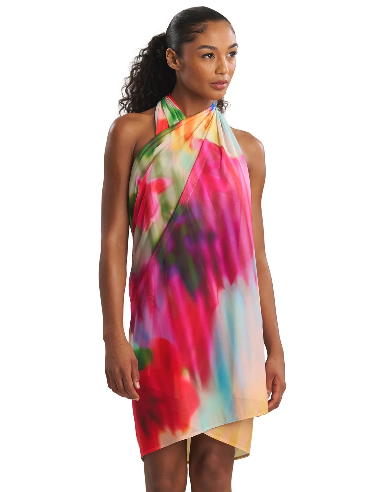 Floral Mirage Mesh Pareo