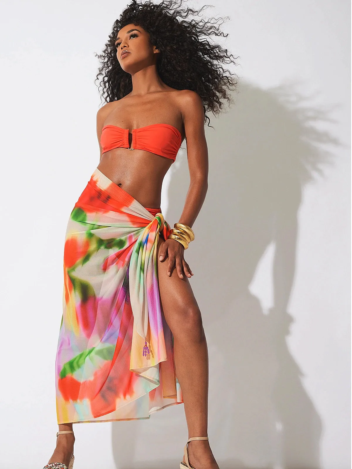 Floral Mirage Mesh Pareo