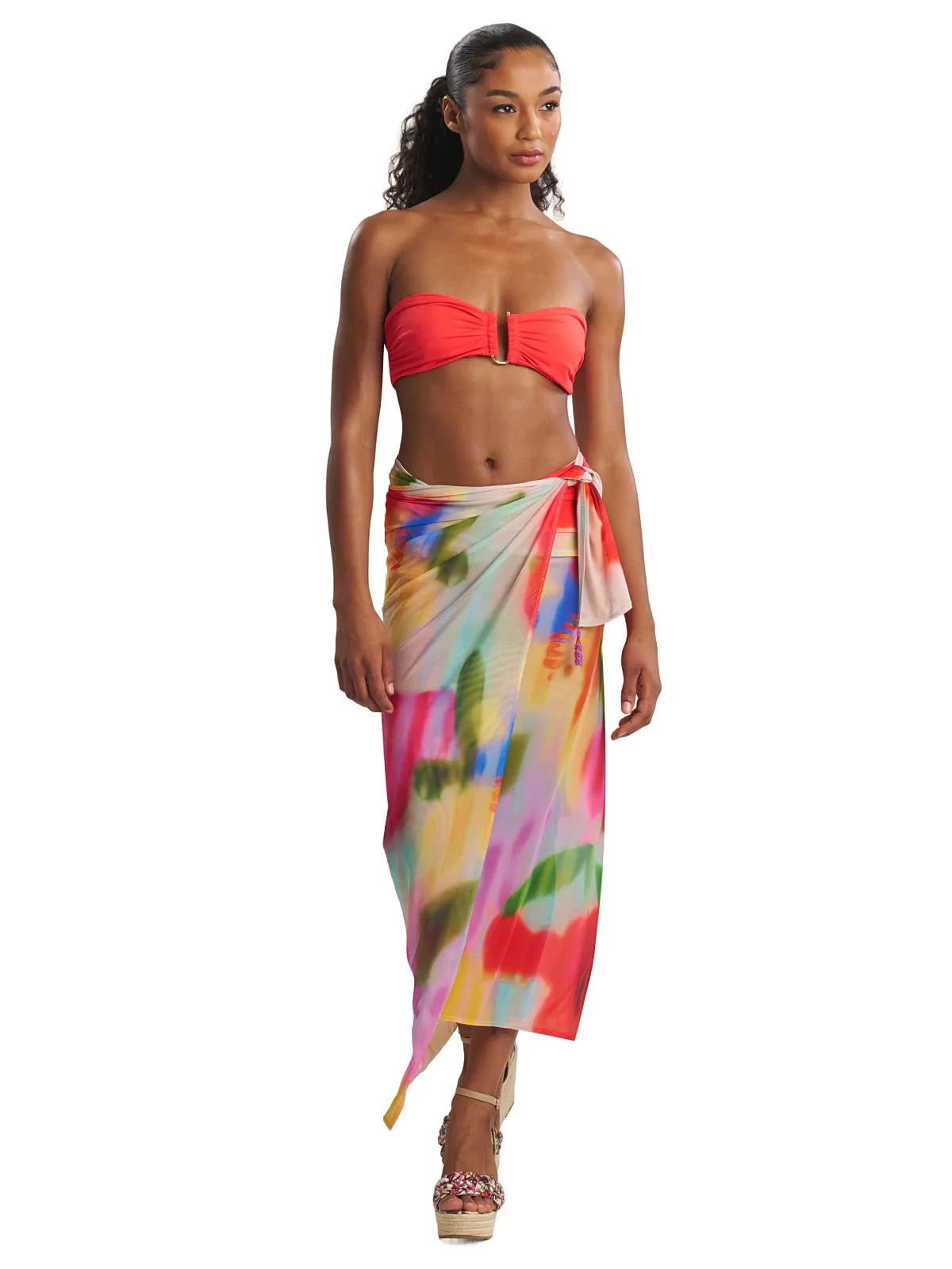 Floral Mirage Mesh Pareo