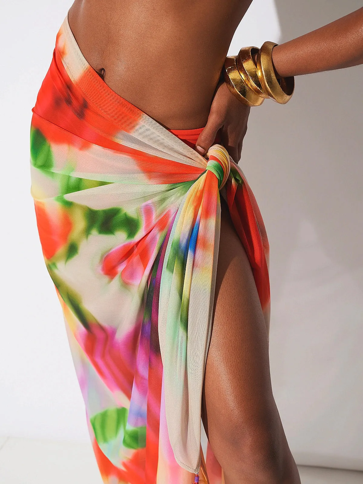 Floral Mirage Mesh Pareo