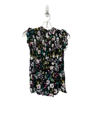 Floral Print Top Short Sleeve Crown And Ivy, Size M