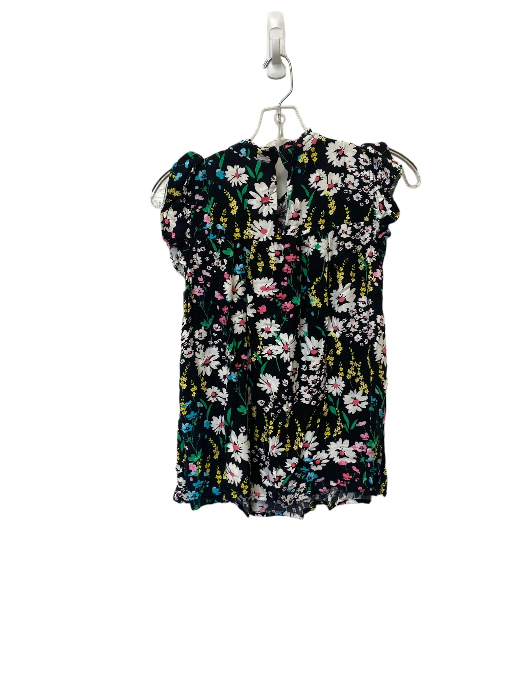 Floral Print Top Short Sleeve Crown And Ivy, Size M
