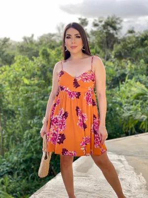 Flower Print Mini Dress
