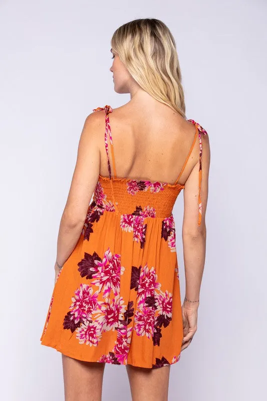 Flower Print Mini Dress