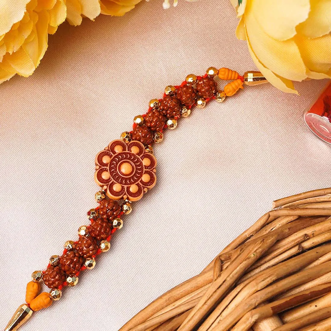 Flower Rudraksh Rakhi