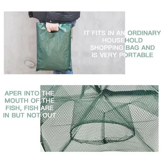 Folded Fishing Net Crayfish Trap Cage