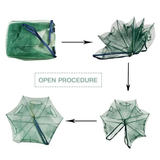 Folded Fishing Net Crayfish Trap Cage