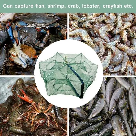 Folded Fishing Net Crayfish Trap Cage