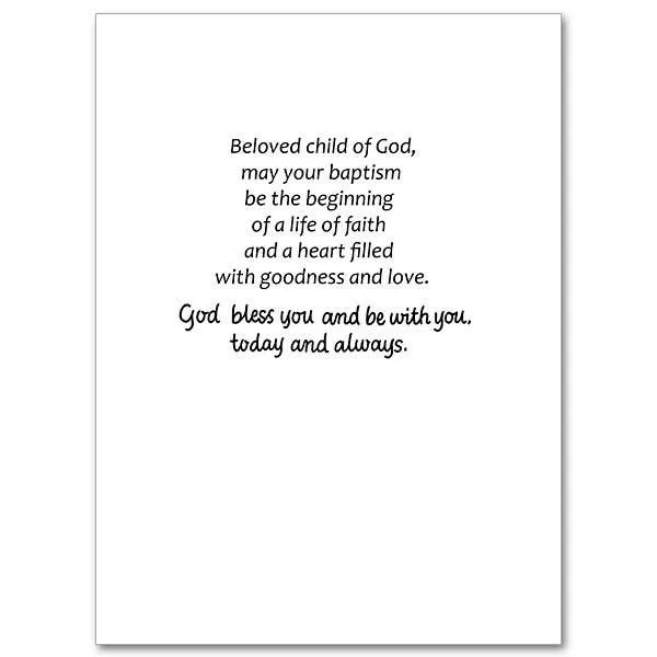 For Your Baby Boy On His Baptismal Day Baptism Card (4.375 x 5.9375")