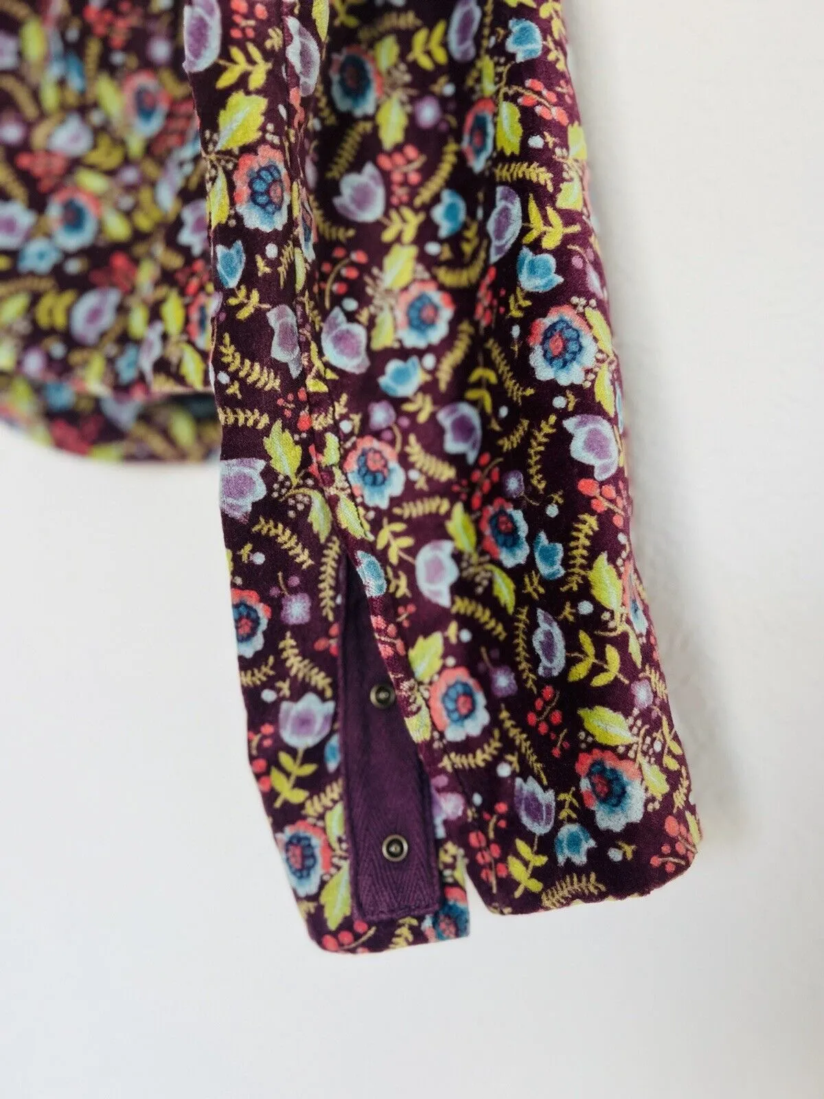 FREE PEOPLE Velvet Floral Blazer Sz 12 Purple Jacket Satin Bow Boho Hippie Artsy