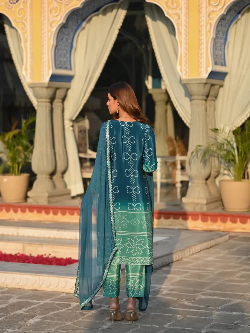 FRIFILL Elegant Bandhani Printed Pakistani Suit – Traditional &amp; Stylish Ethnic Wear