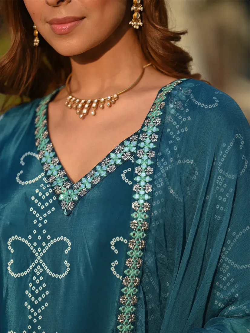 FRIFILL Elegant Bandhani Printed Pakistani Suit – Traditional &amp; Stylish Ethnic Wear