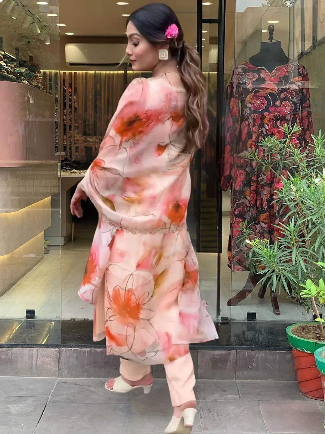 FRILLFIT Elegant Women Kurti Pant Dupatta Set for Stylish Printed Kurta, Trouser/Pant & Dupatta Set