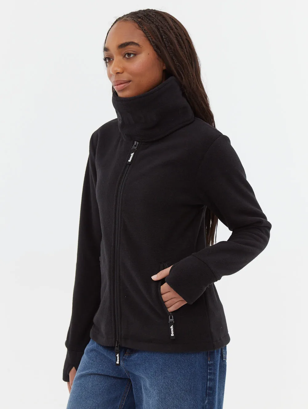 Funnel Microfleece Wrap Neck Zip-Up