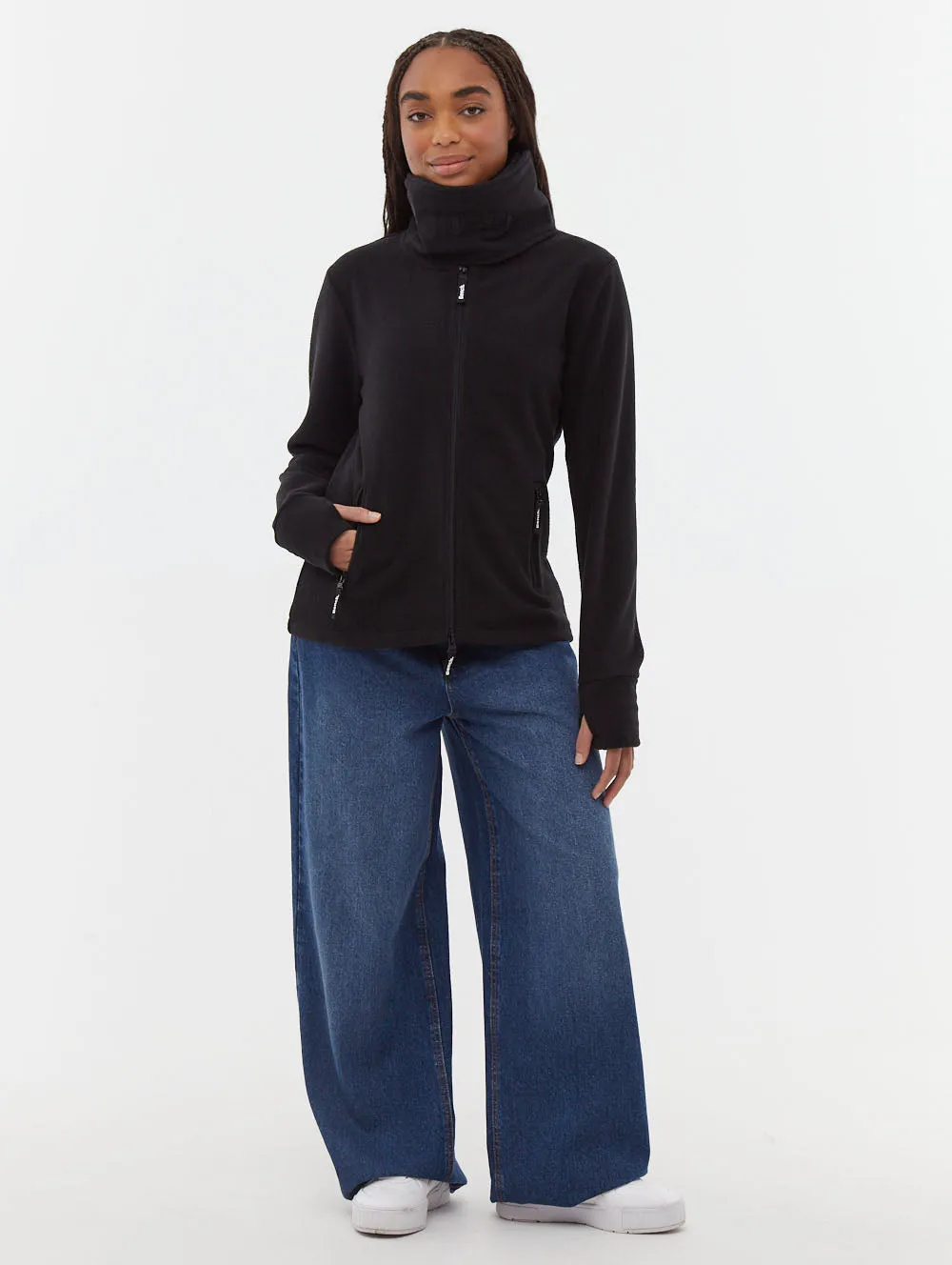 Funnel Microfleece Wrap Neck Zip-Up