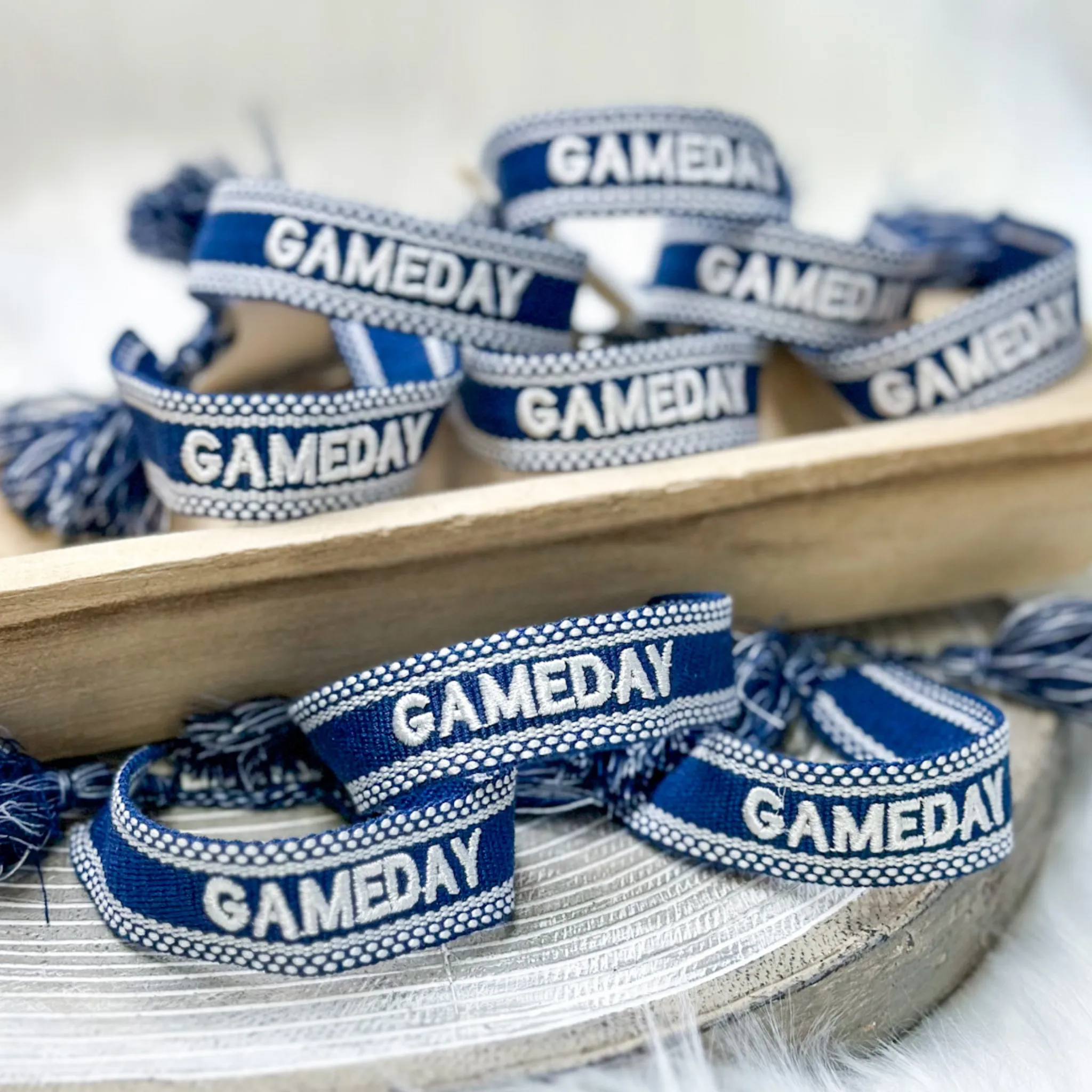 Gameday Embroidered Tassel Bracelet