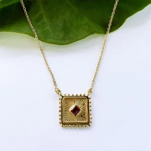 Garnet Sunray Necklace, India
