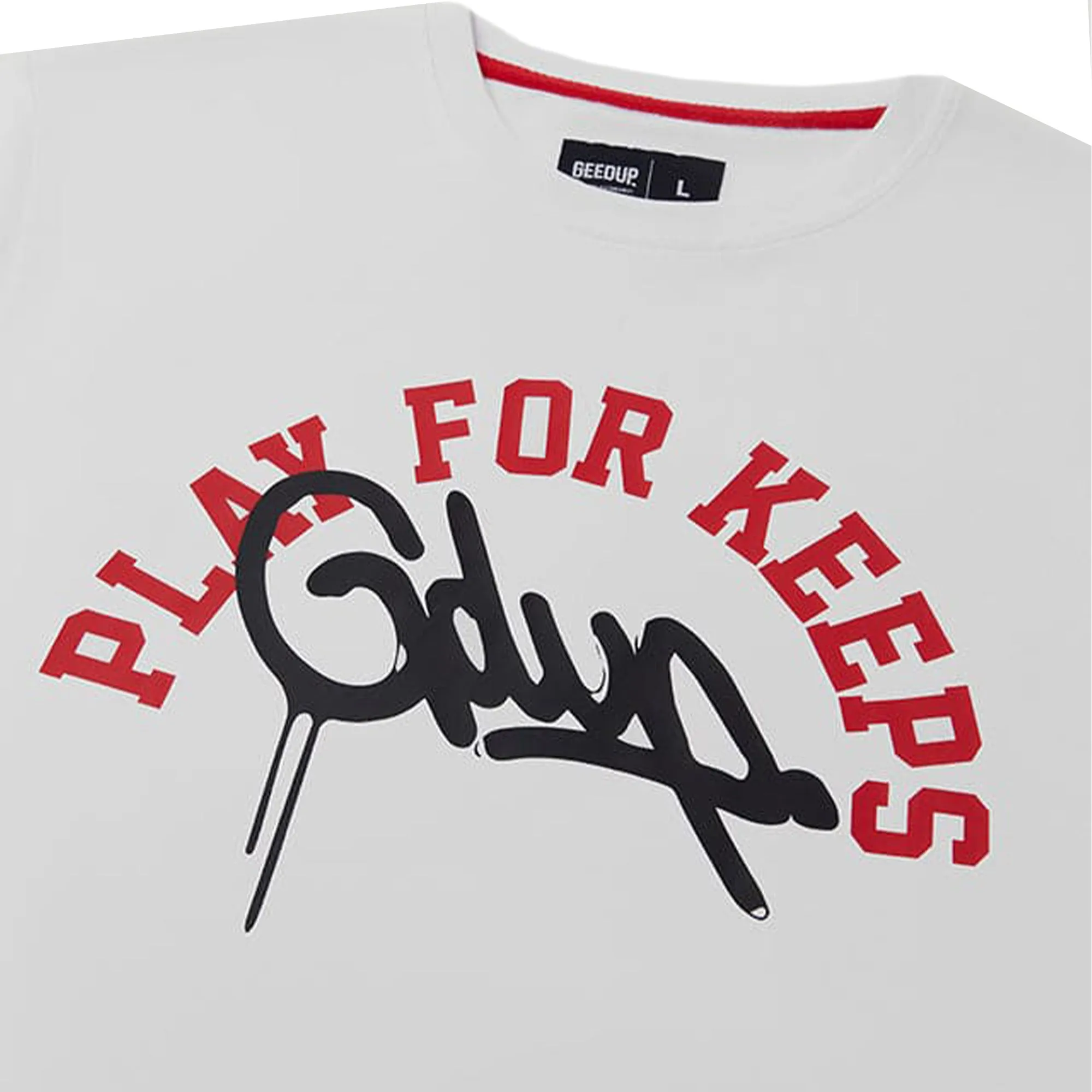 Geedup Handstyle Play For Keeps T-Shirt 'White' (2024)