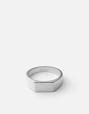 Geo Signet Ring, Sterling Silver/3 Letters