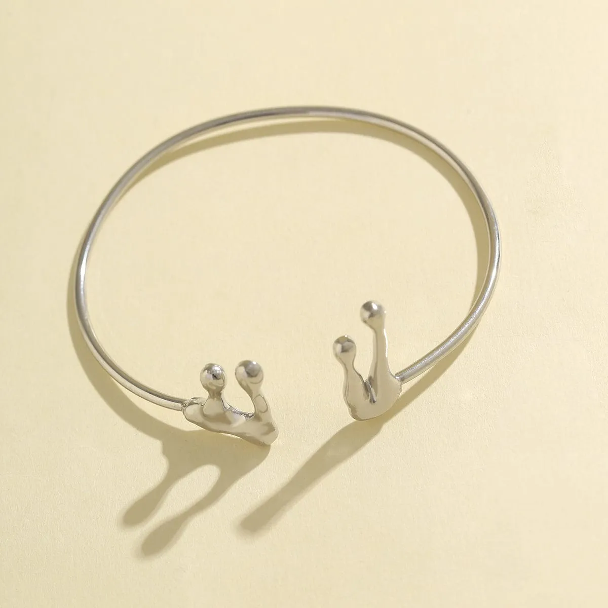 Geometric Minimalist Abstract Liquid Lava Arm Cuff