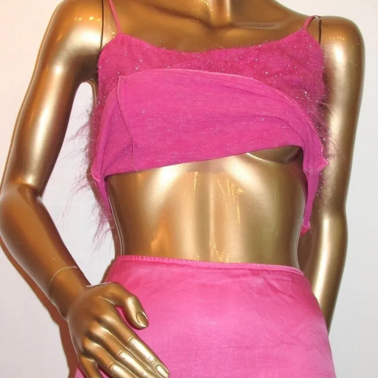 Georgio Armani Pink Sparkling Evening Suit 2pc Sz40