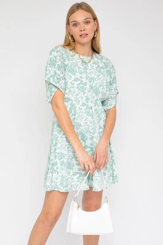 Gilli Kimono Sleeve Floral Print Dress