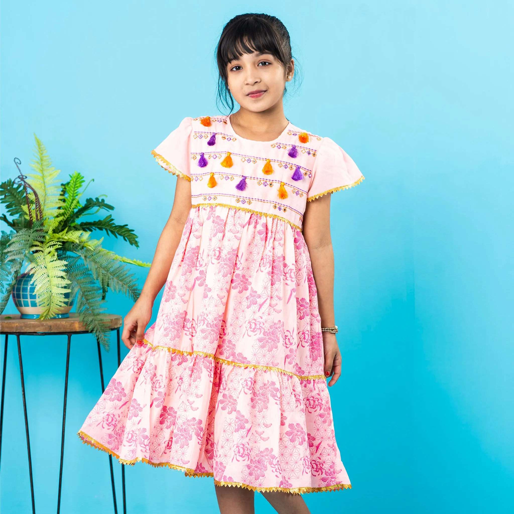 Girls Frock- Baby Pink