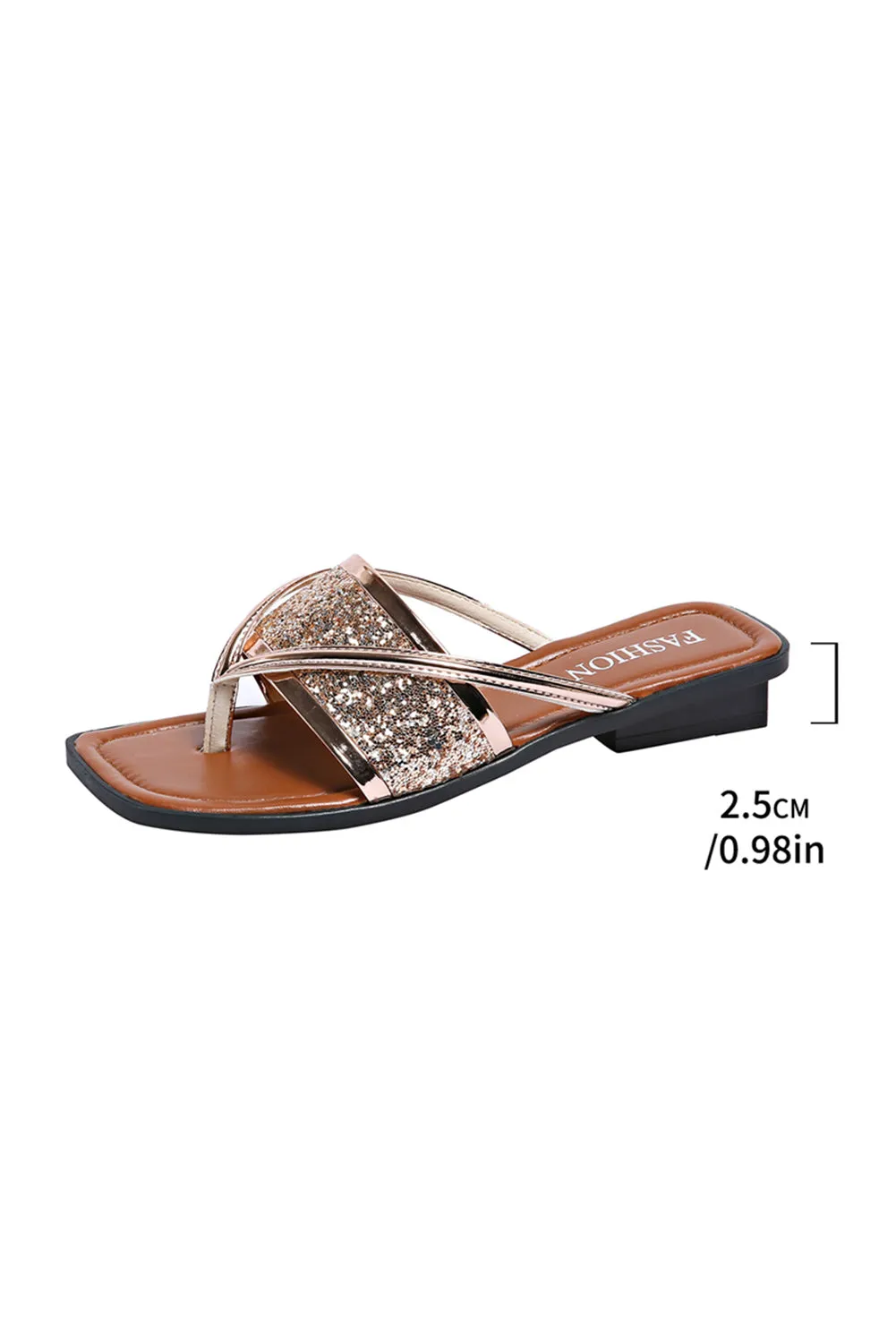 Gold Glitter Clip Toe Sandal