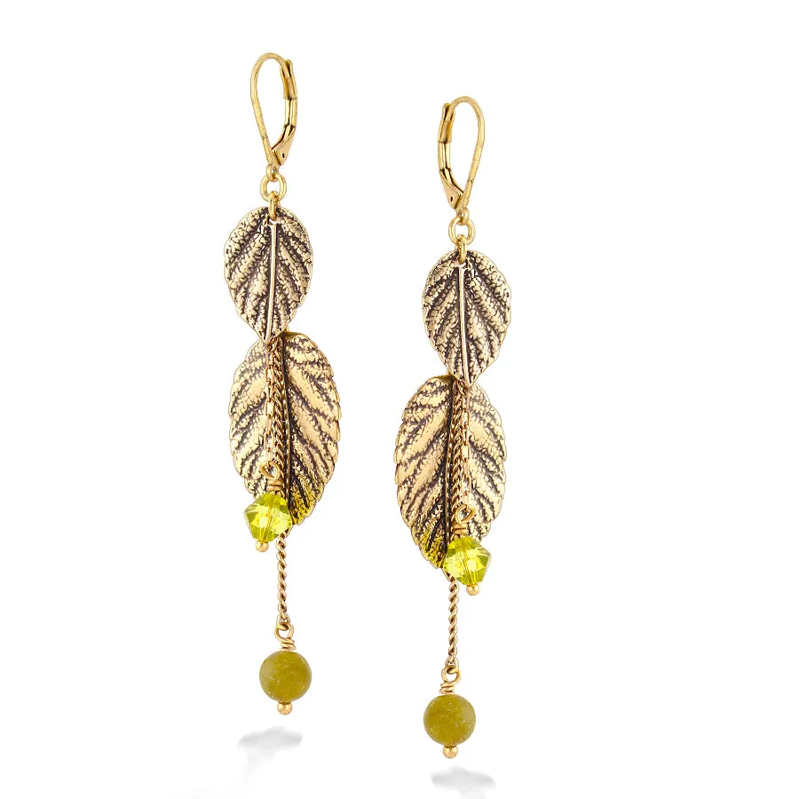 GOLD LEAF CHARM  EARRINGS #219GN3601 (1A1/1C13)