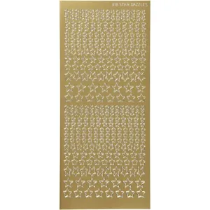 Gold Self Adhesive Stars Peel Off Stickers Sheet Foil Card Embellishments Crafts