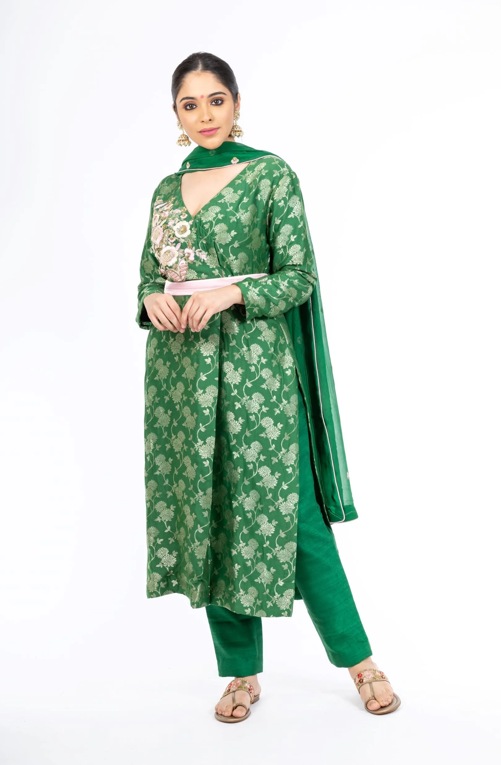 Gorgeous Putting Green Palm Silk Salwar Kameez