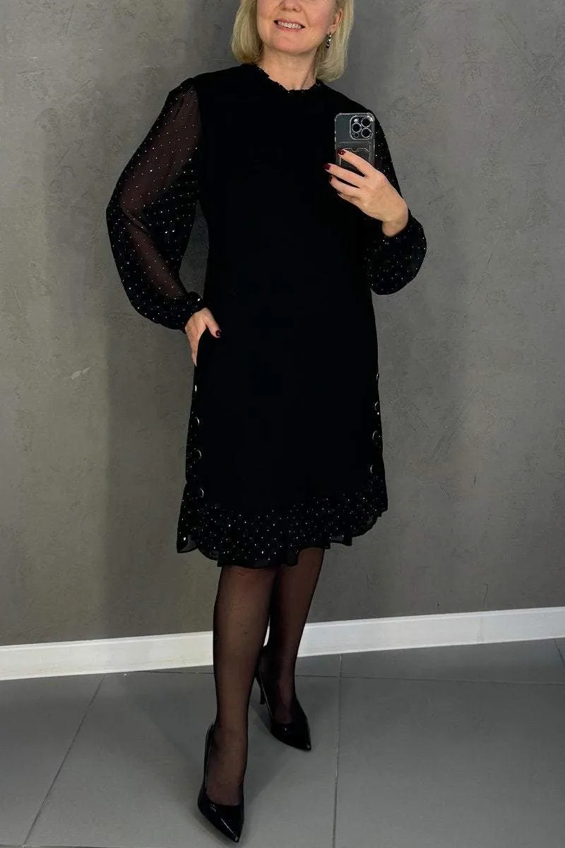 Grace/ Round Neck Diamond Dress
