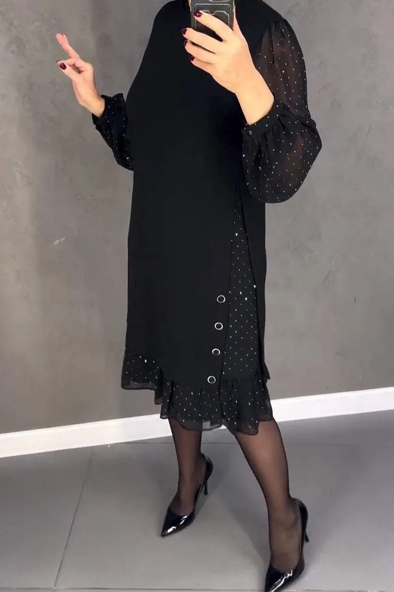 Grace/ Round Neck Diamond Dress