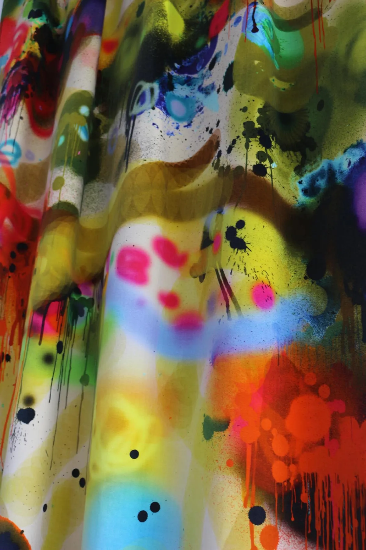 graffiti allover velvet fabric