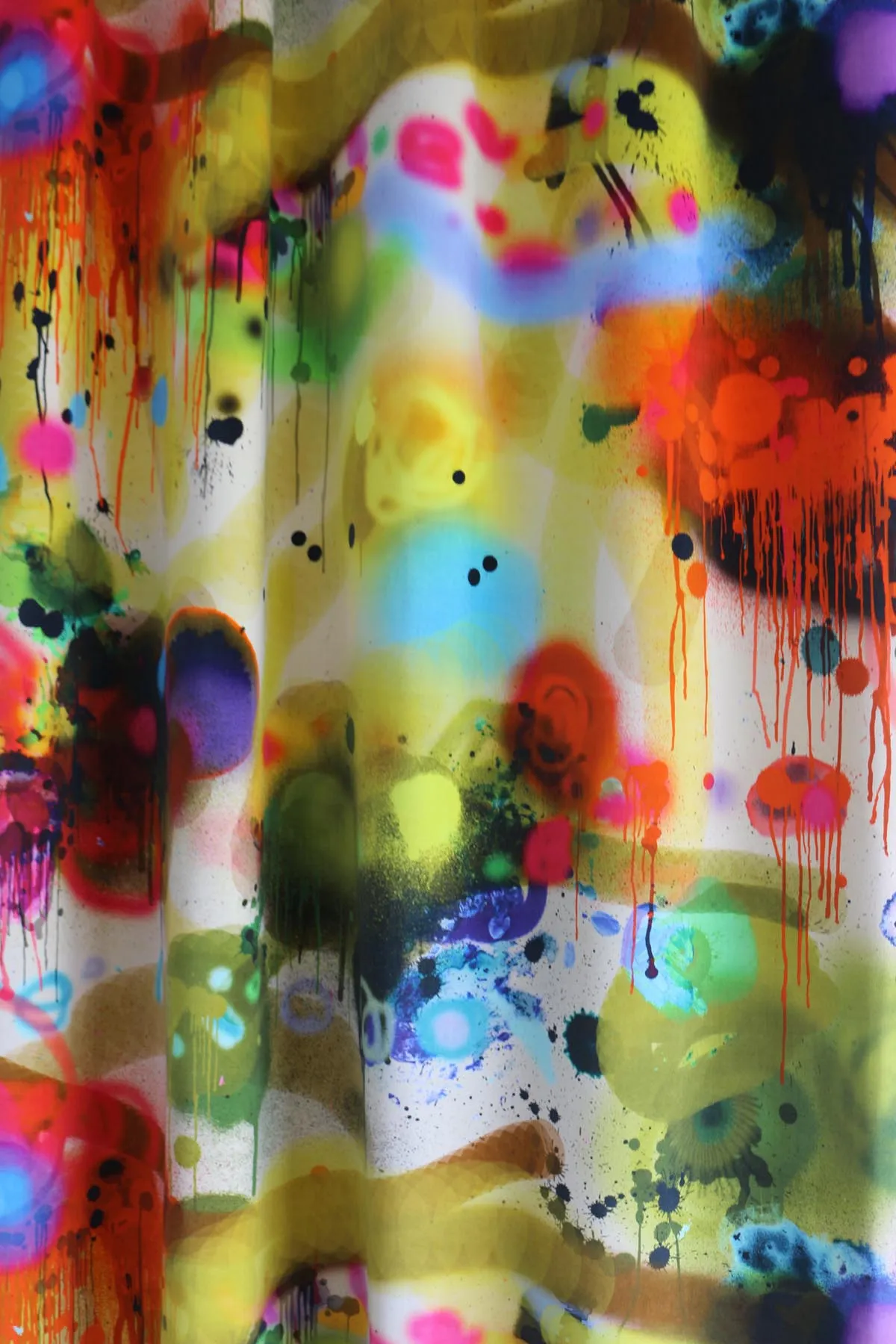 graffiti allover velvet fabric