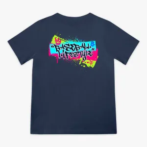 Graffiti Crown Youth Tee- Navy