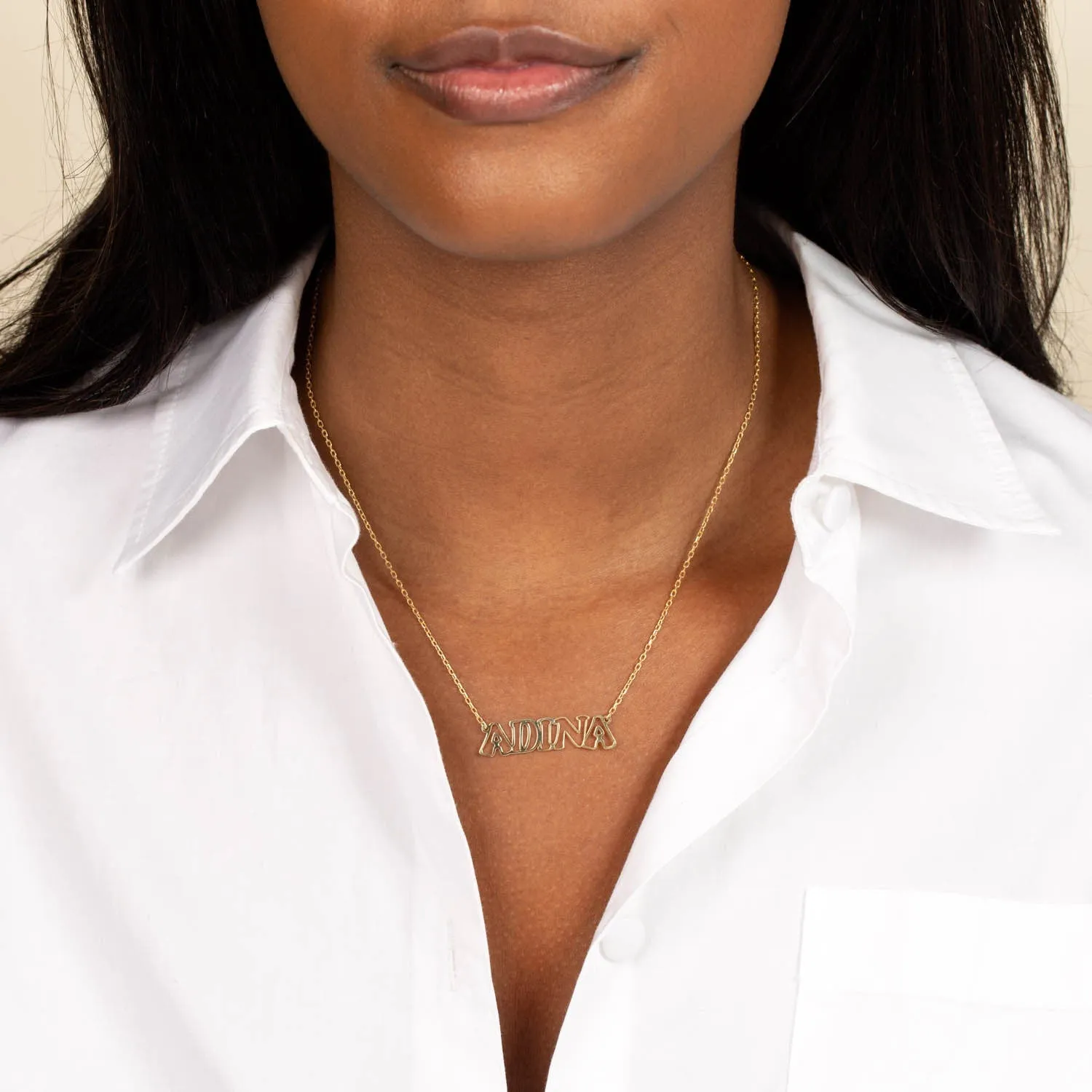 Graffiti Cut-Out Nameplate Necklace