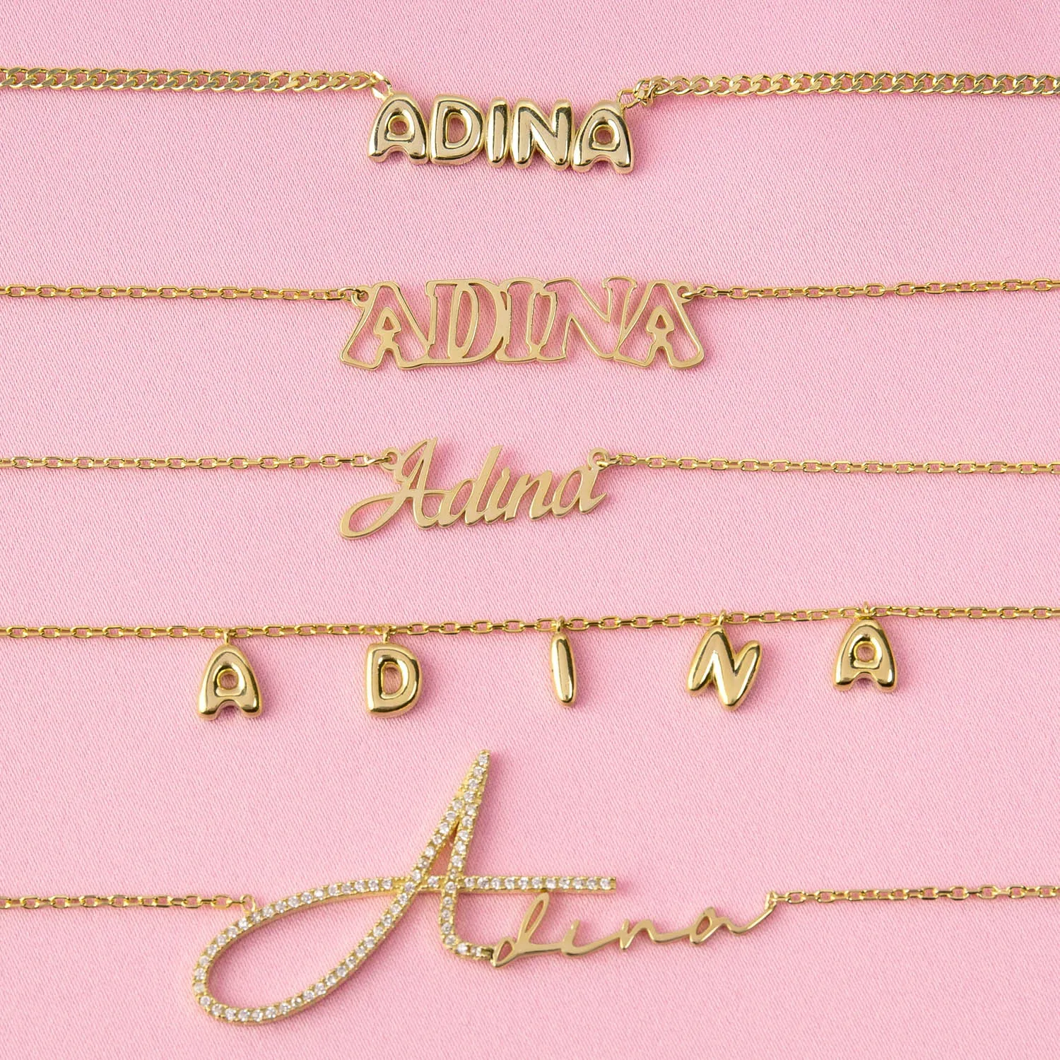 Graffiti Cut-Out Nameplate Necklace
