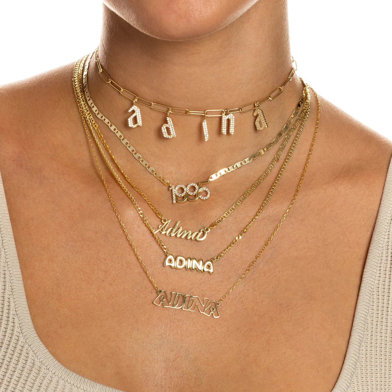 Graffiti Cut-Out Nameplate Necklace