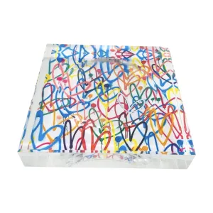 Graffiti Hearts Lucite Candy Dish