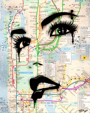GRAFFITI MAP GIRL 8X10 print