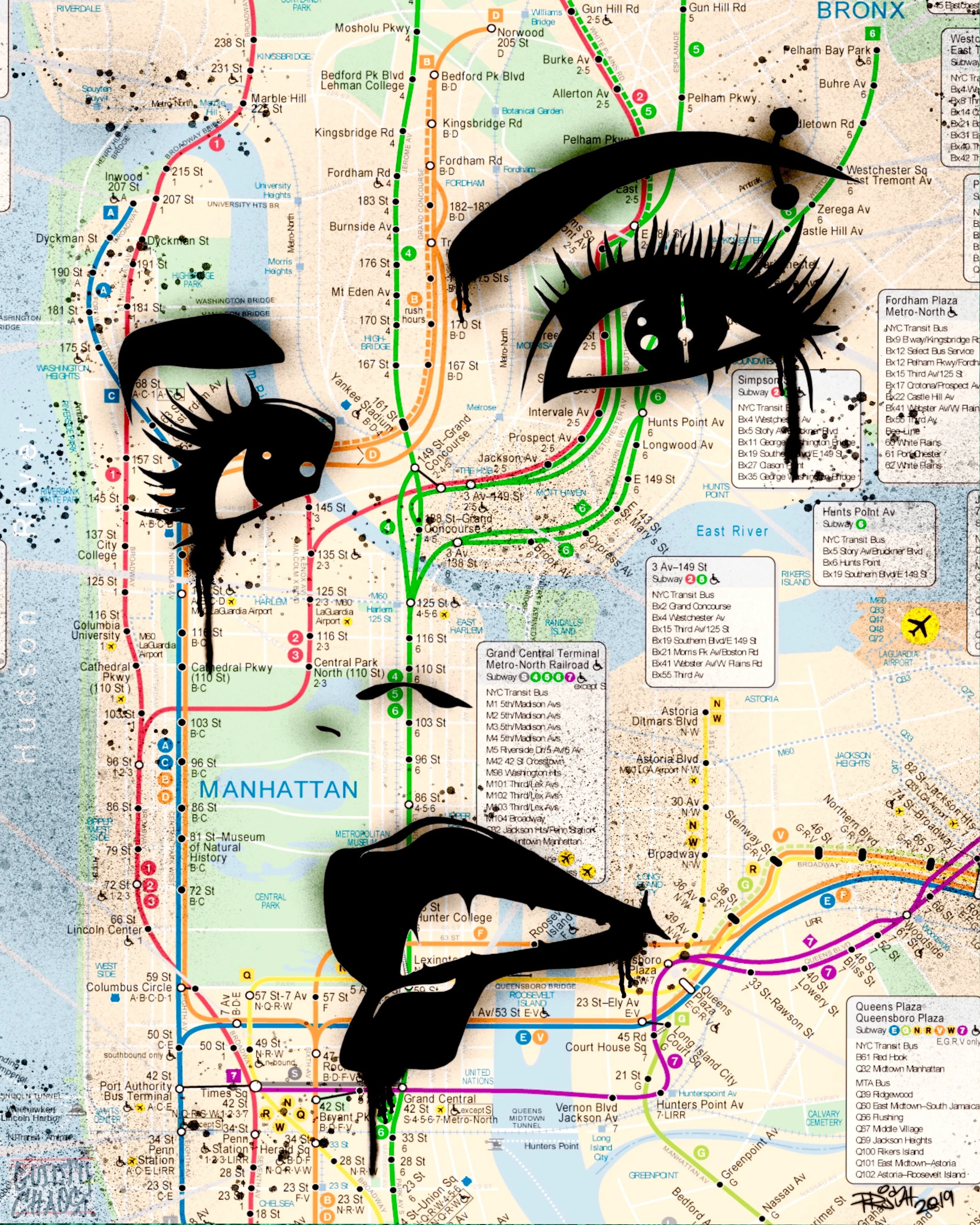 GRAFFITI MAP GIRL 8X10 print